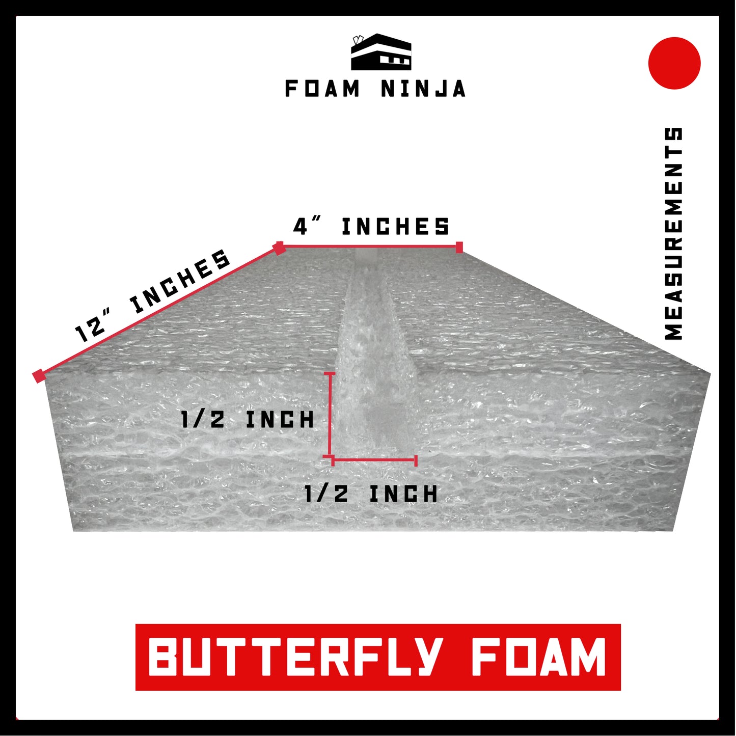 Butterfly Insect Mount Spreading Board Polyethylene Foam - 12" X 4" X 1" with 1/2" Deep - 1/2" Wide in White